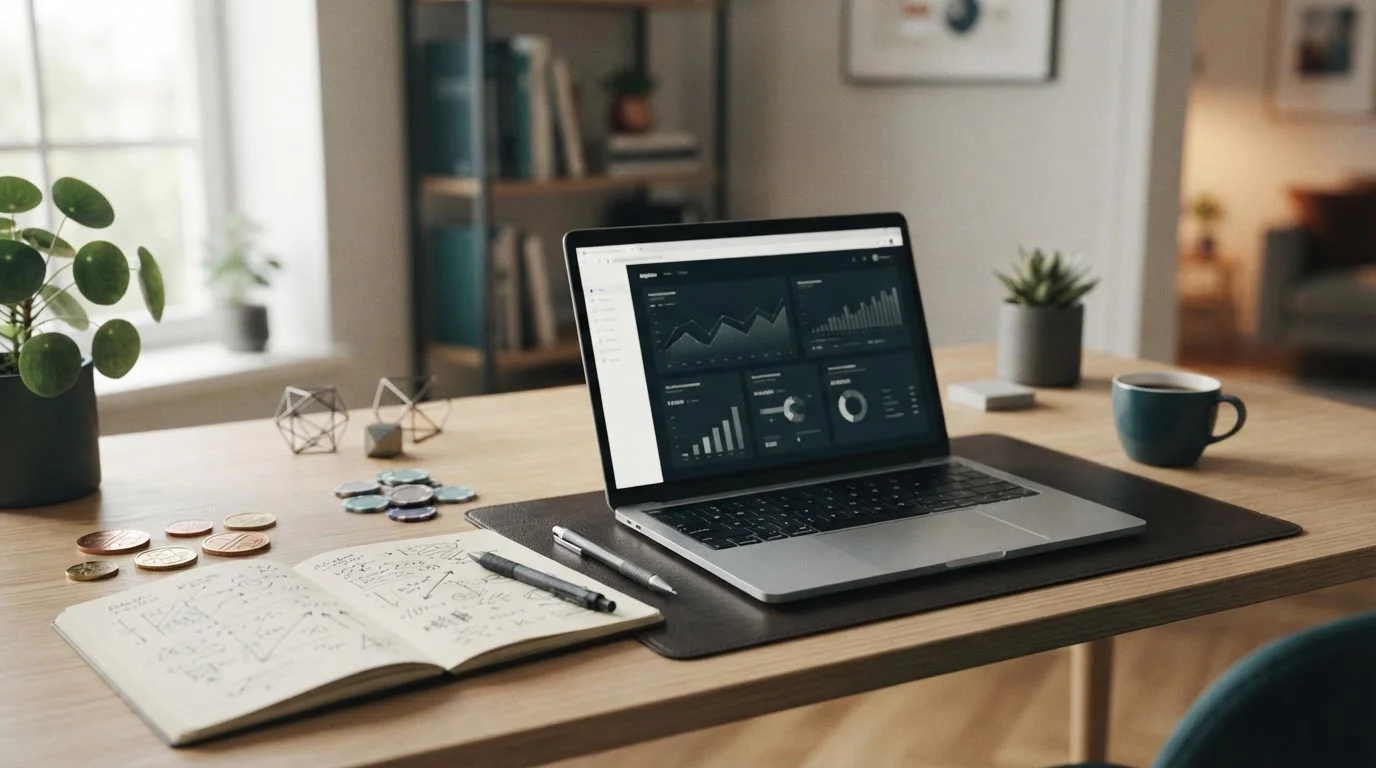 Notebook s motivem české koruny a přehledem témat Caspero